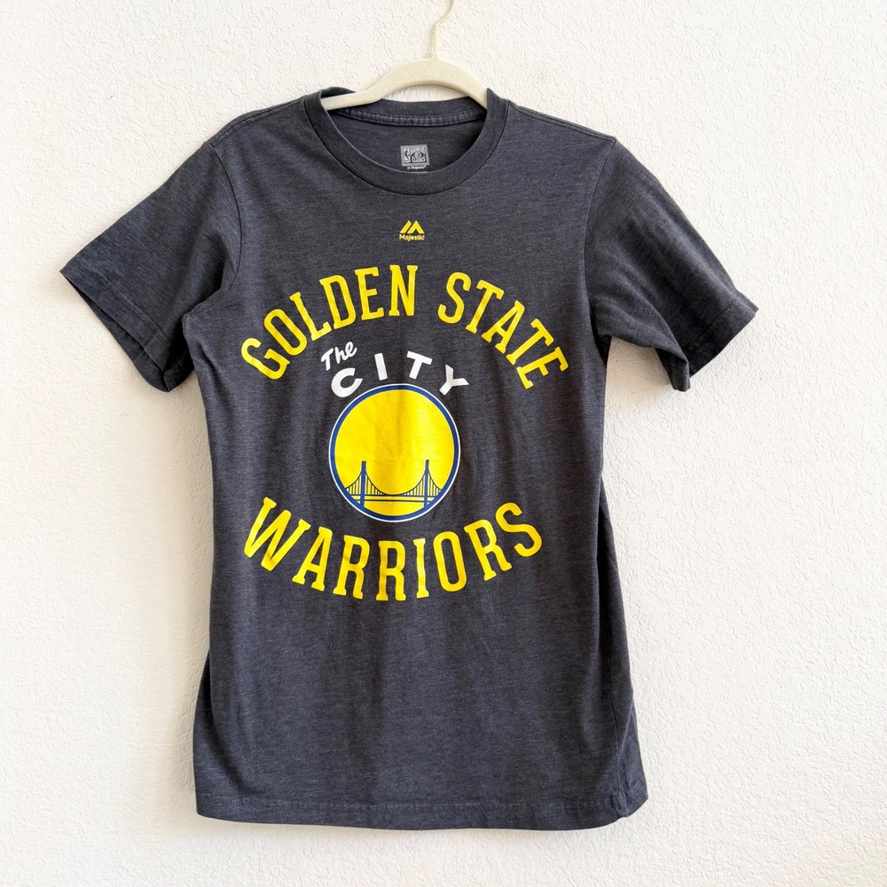 Majestic Golden State Warriors The‎ City T-Shirt Gray Womens Small Triple Peak